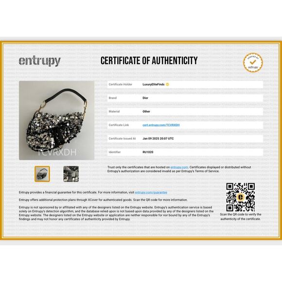 Dior silver sequin saddle bag - Picture 9 of 9